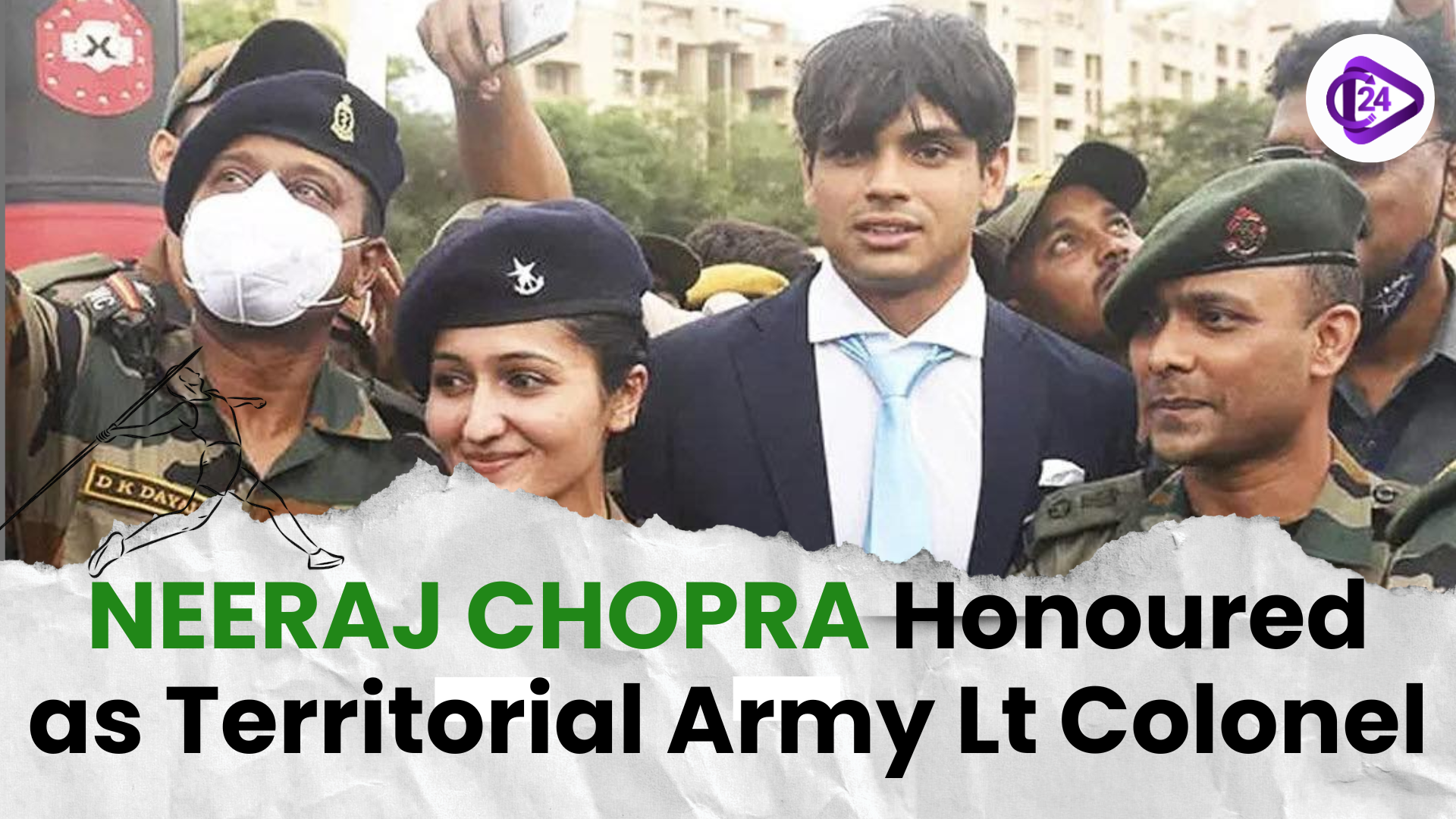 Neeraj Chopra was given the honorary rank of Lieutenant Colonel in the Territorial Army.