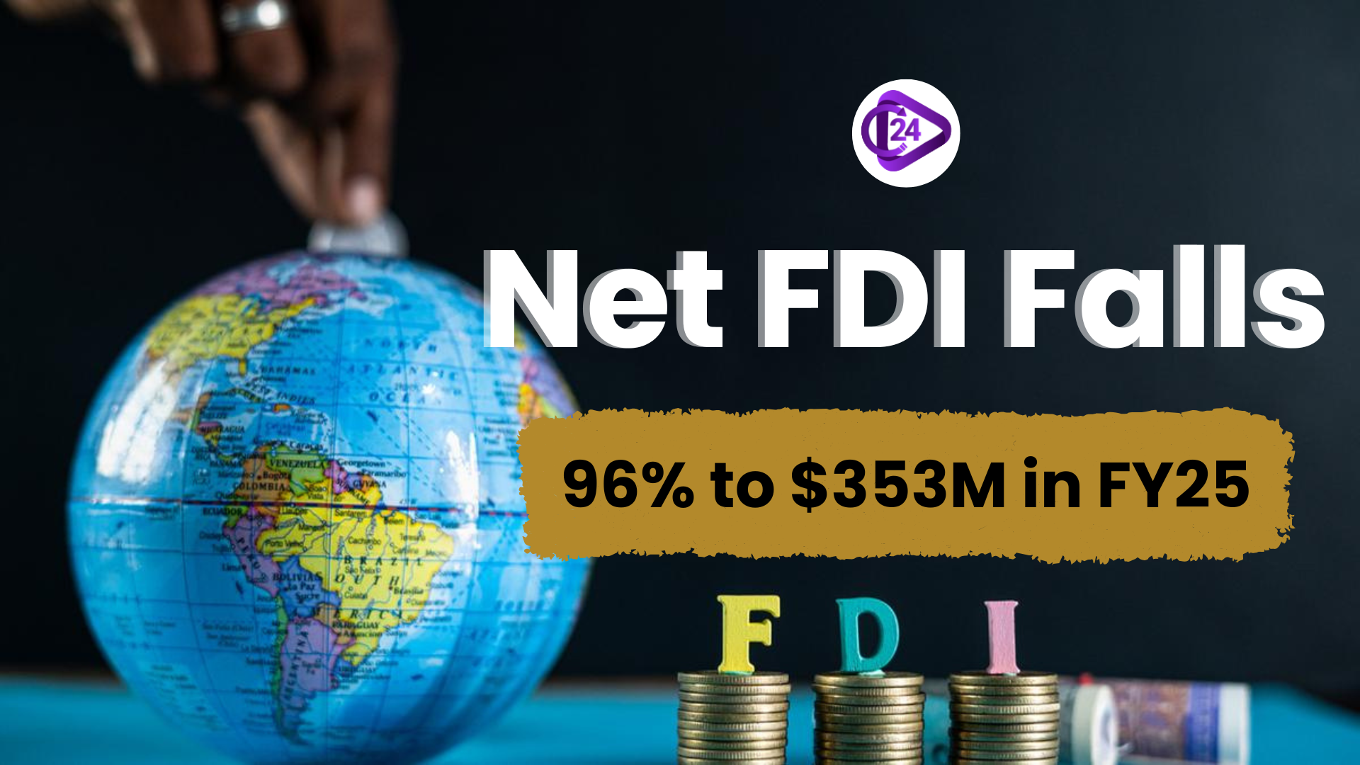 In FY25, net FDI fell sharply by 96%, despite a strong year for total investment inflows.