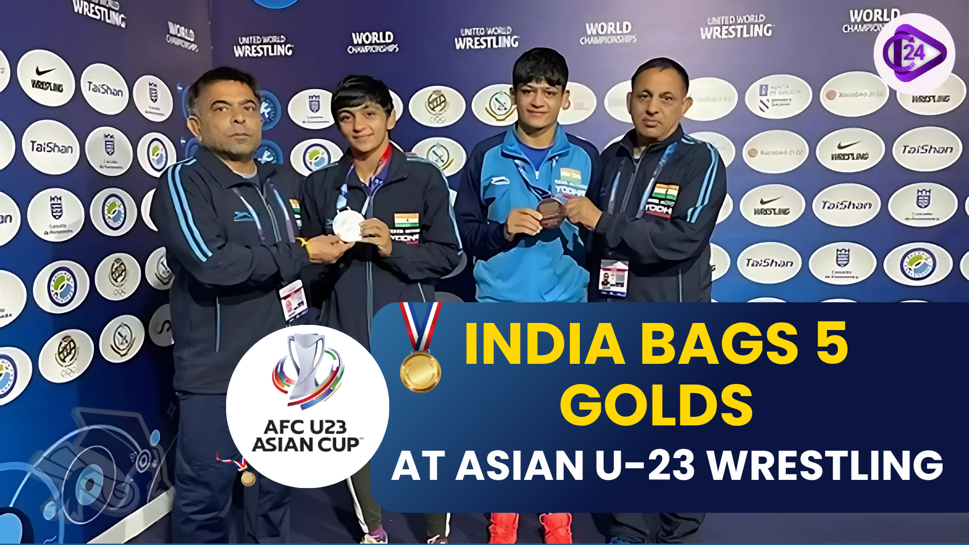 Indians wins five gold medals at the Asian U-23 wrestling competition