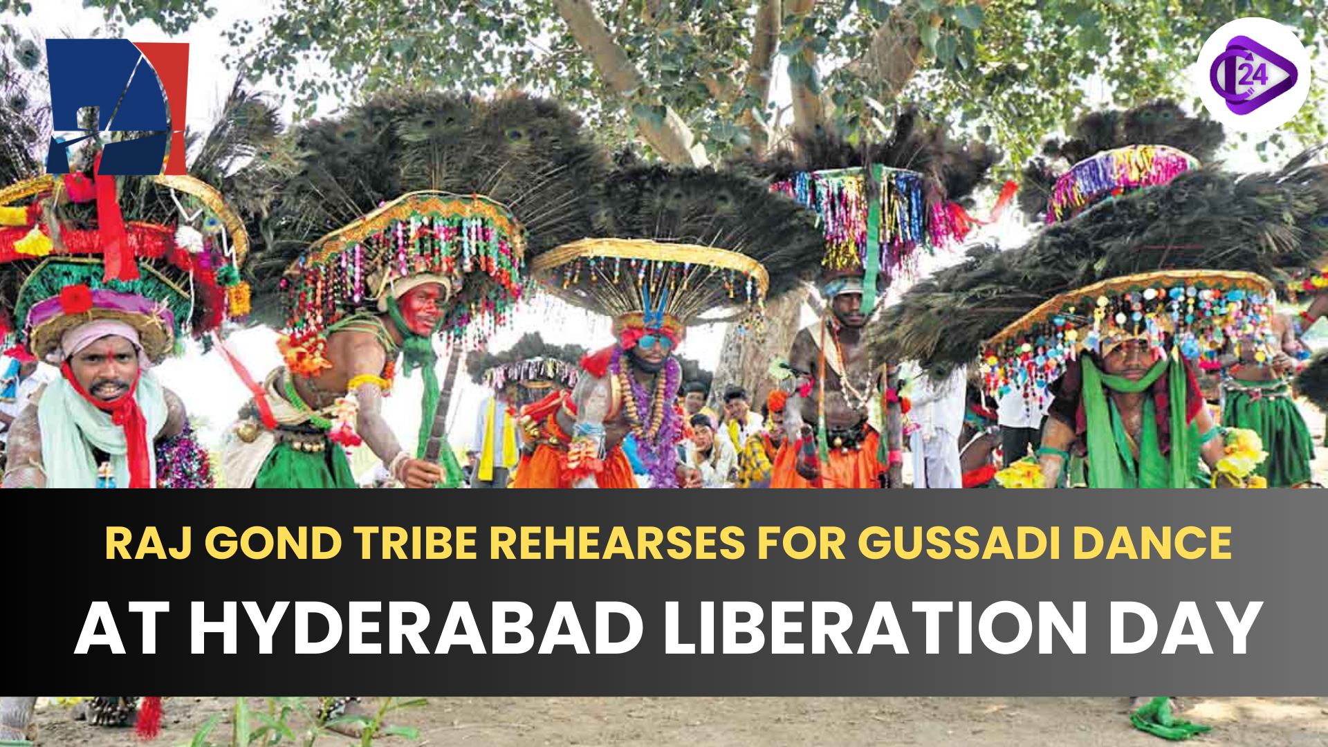 Raj Gond Tribe Rehearses for Gussadi Dance at Hyderabad Liberation Day