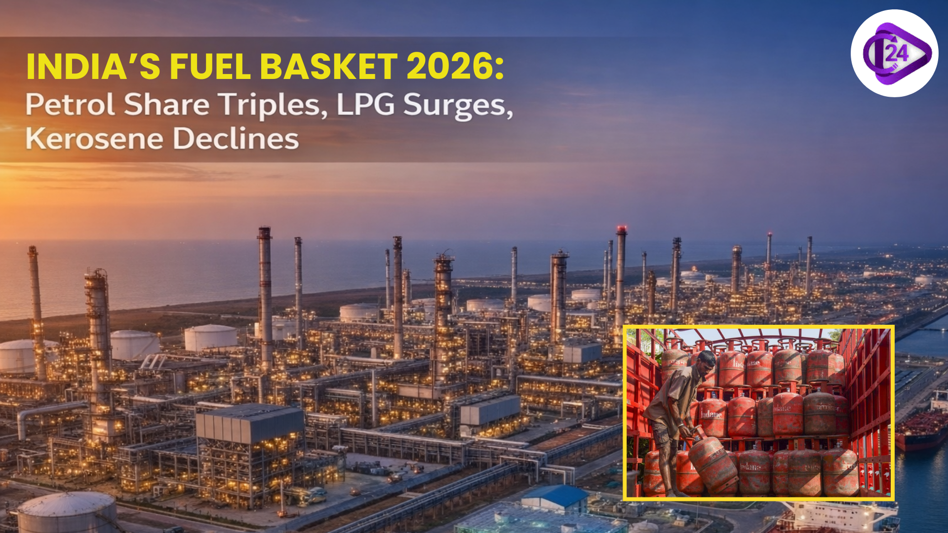 India’s Fuel Basket 2026: Petrol Share Triples, LPG Surges, Kerosene Declines