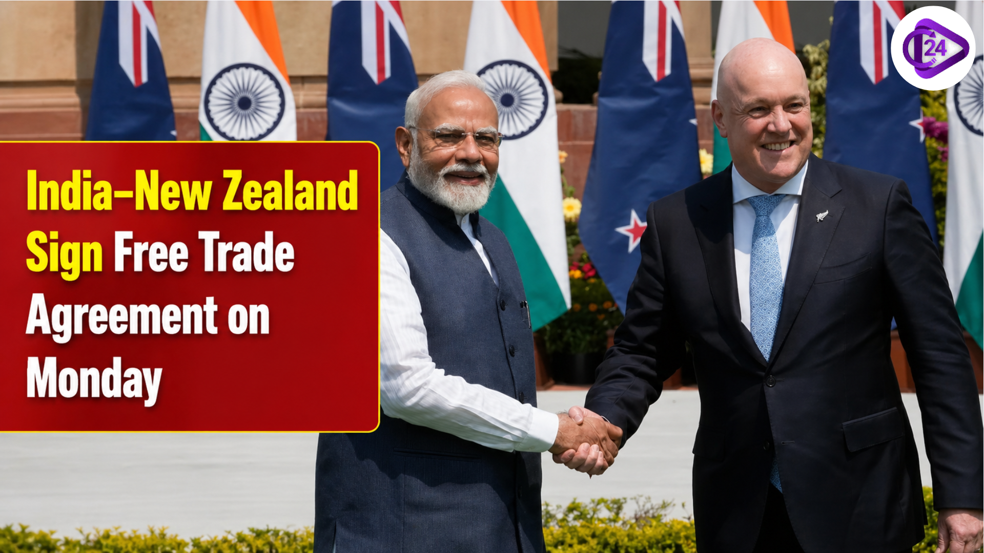 India–New Zealand Sign Free Trade Agreement on Monday
