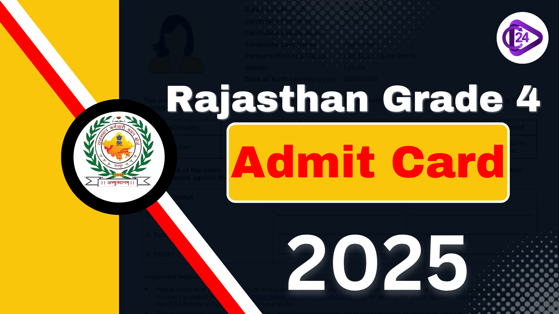 RSMSSB Grade 4 Admit Card 2025