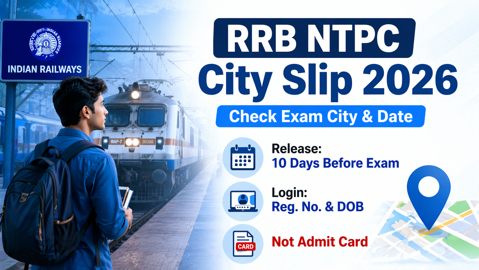 RRB NTPC City Intimation Slip 2026