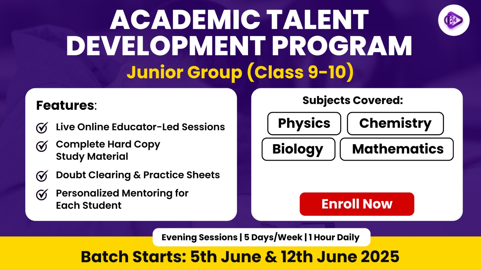 Junior Yearlong ATDP Batch for Class 8 & 9