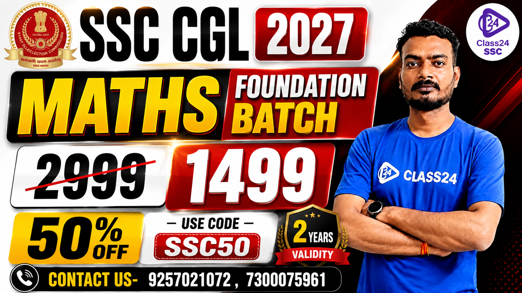 https://www.class24.study/SSC CGL Maths Foundation Course 2027