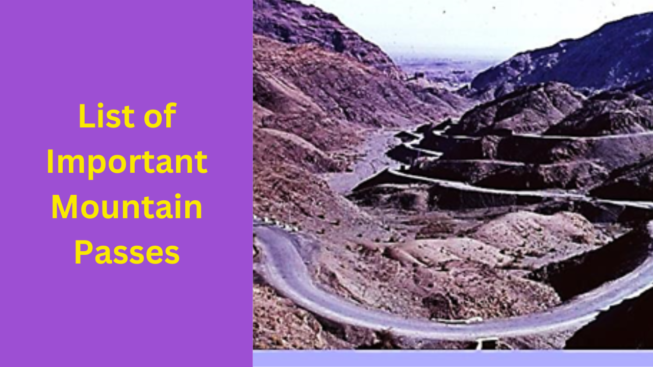 List of Important Mountain Passes 
