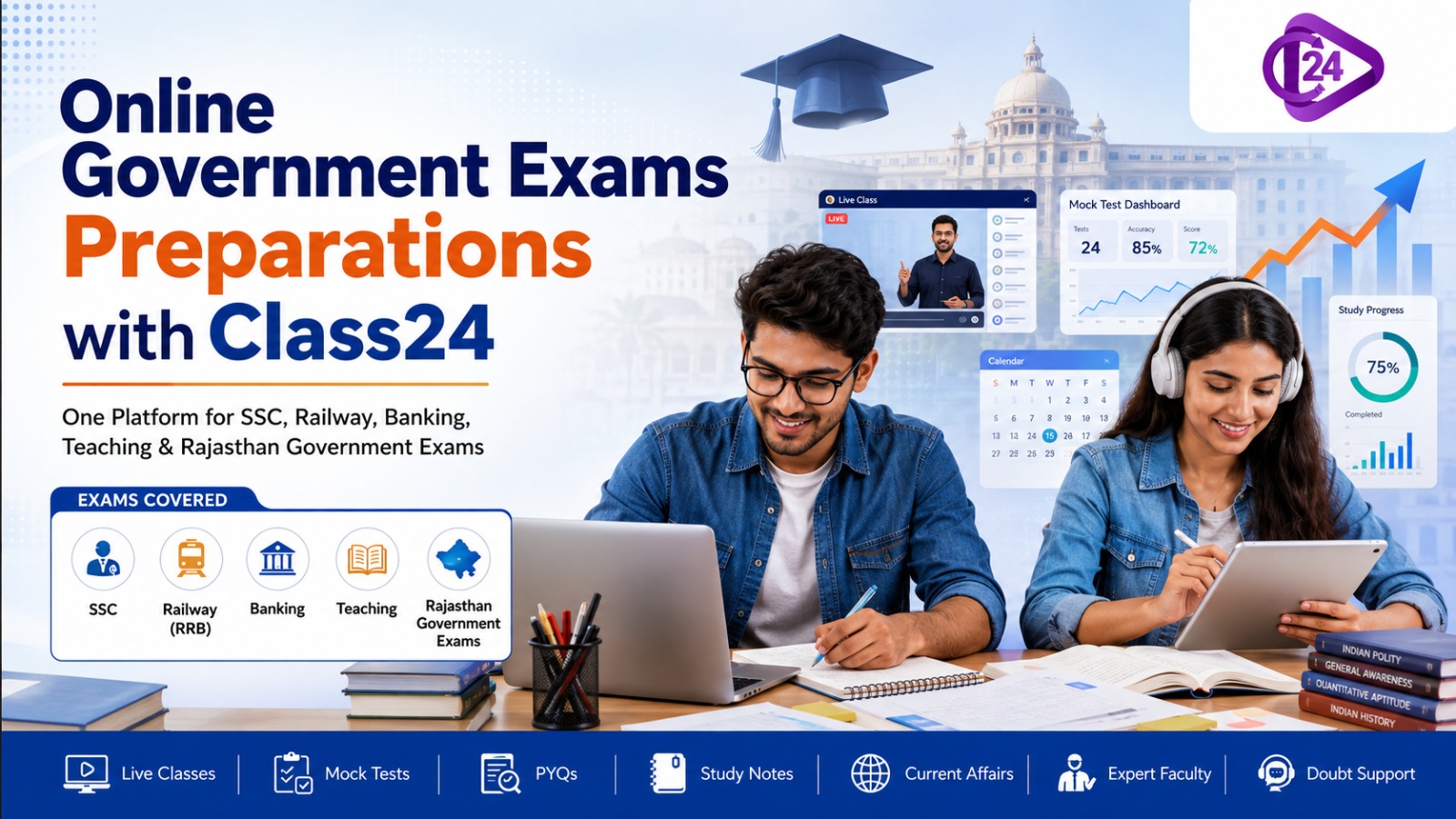 Online Government Exams Preparations with Class24 