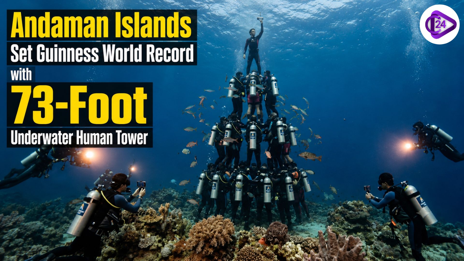Andaman Islands Set Guinness World Record with 73-Foot Underwater Human Tower